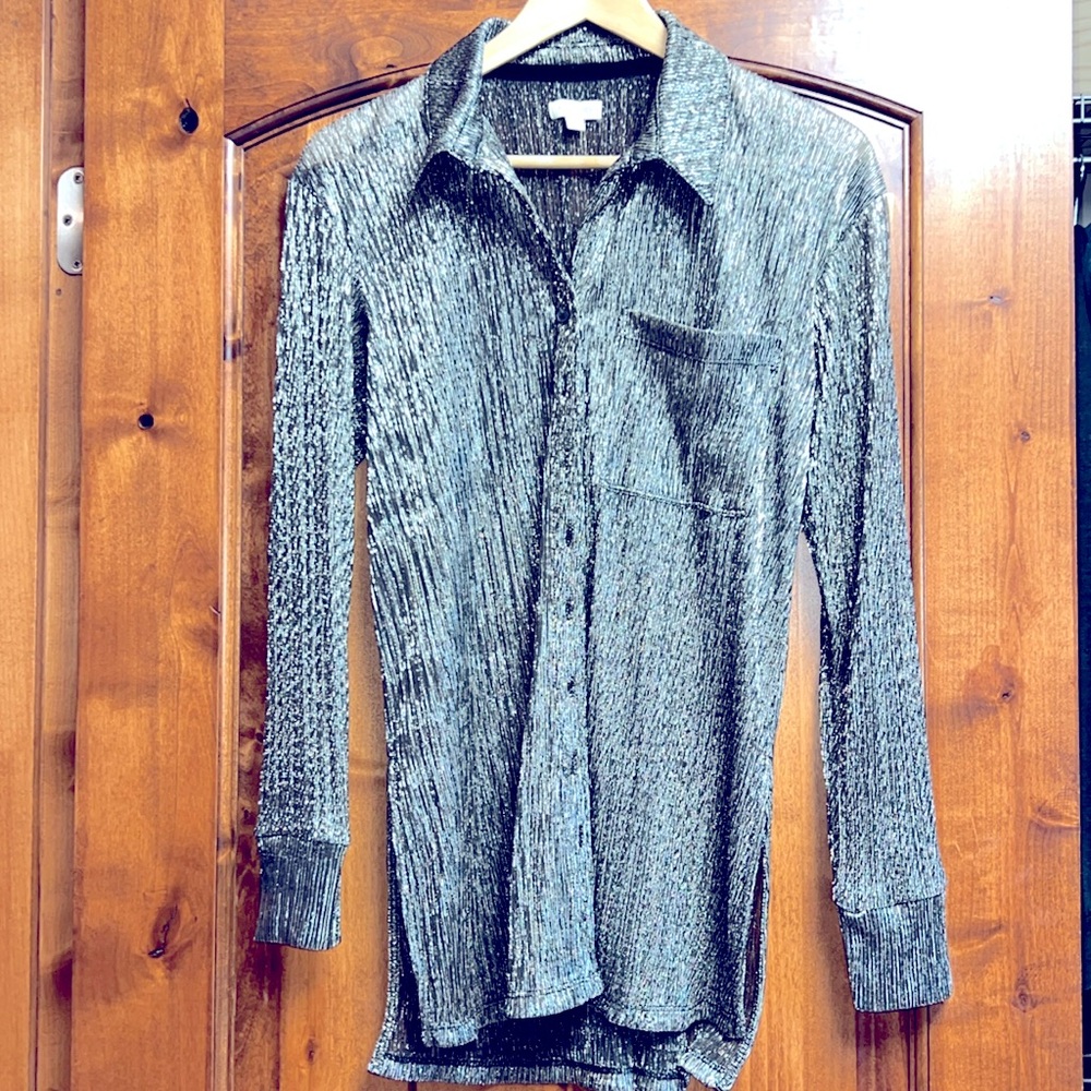 Anthropologie Pilcro Shimmery Button Up - image 1